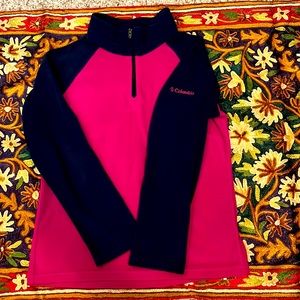 Columbia Purple/Navy Fleece 1/4 Zip Top